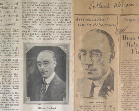 Two portraits of Alberto Bimboni (1882-1960). October 1926 press, at the time of rehearsals of “Winona” in Portland, Oregon. From the composer’s Scrap Book in the ICAMus Archive. IMG_7697 cut & resized (1400x1120).jpg