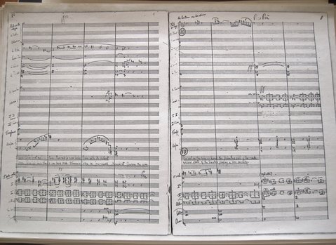 Alberto Bimboni, Winona, Act I, Scene 1. Orchestral Score, pp. 10-11. Unpublished. Copy of holograph manuscript. The ICAMus Archive. IMG_6910 (1500x1092).jpg